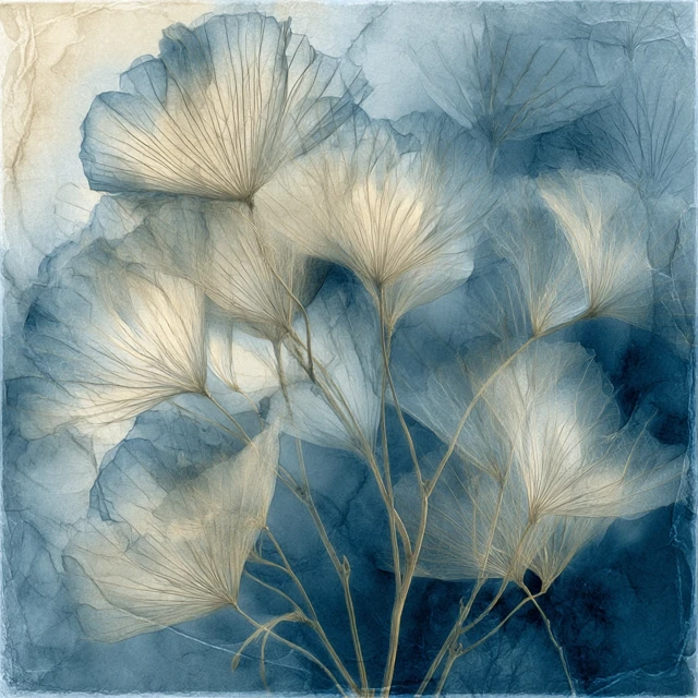 Cyanotype Flower Art: Translucent Blossoms