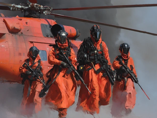 Goth Firefighters in Helicopter Epic Rescue