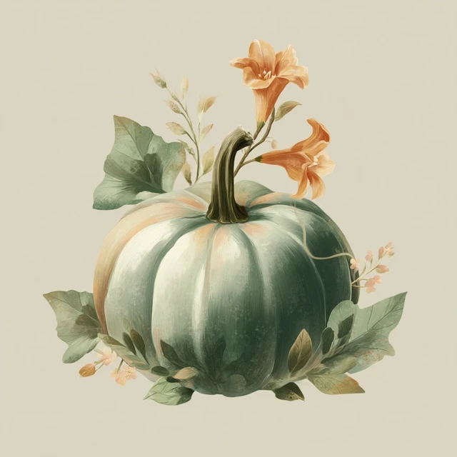 Pumpkin Illustration Vintage Autumn Art