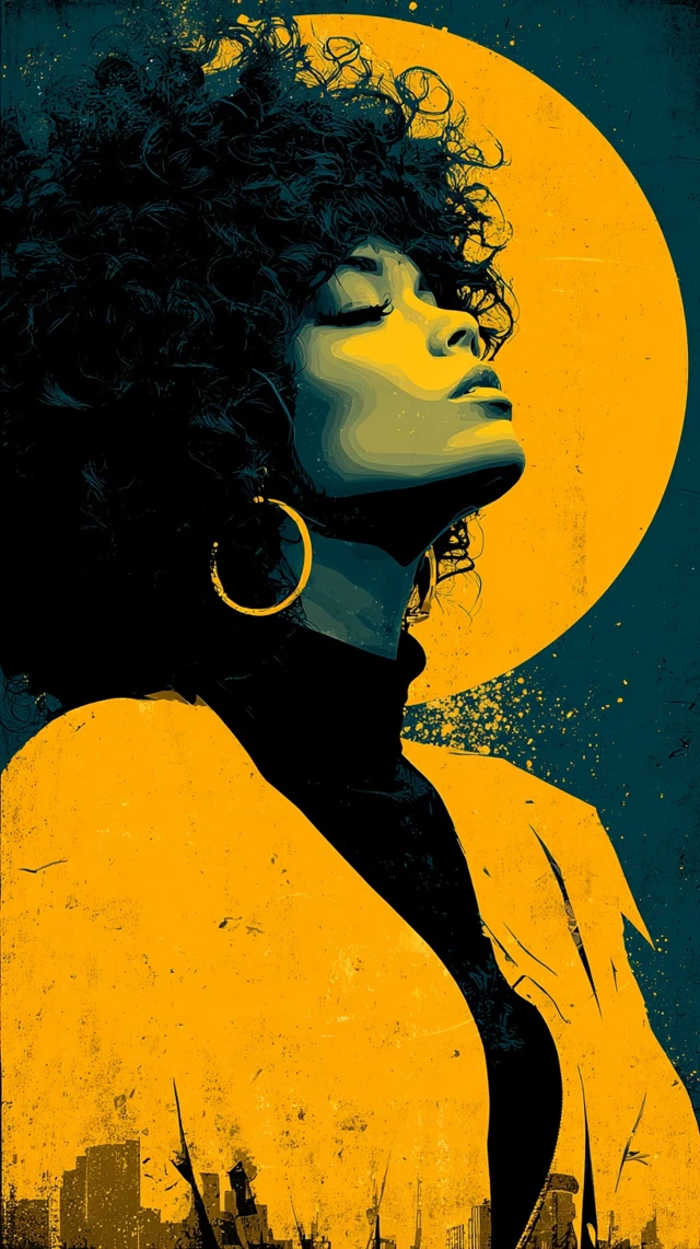 Pop Art Illustration of African American Woman