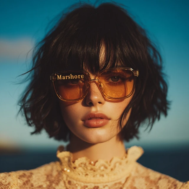 Vogue Style Photoshoot Beautiful Woman with Sunglasses
