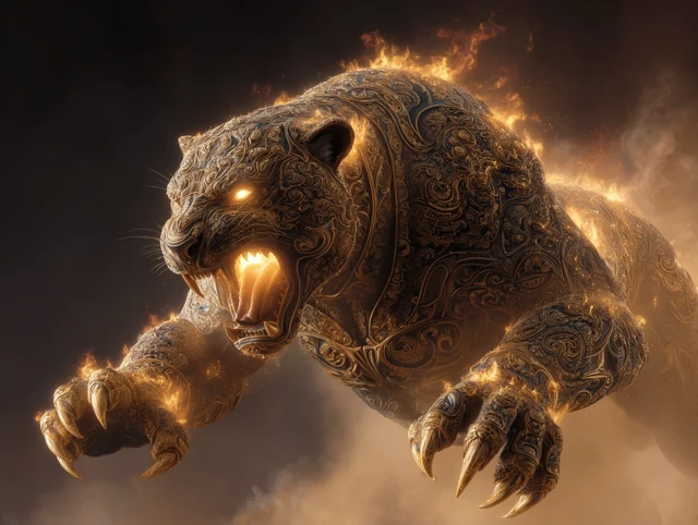 Legendary Chinese Beast Fierce Animal Art