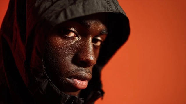 Young African Man Portrait with Dramatic Lighting