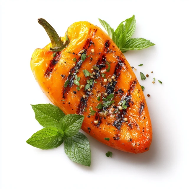 Grilled Bell Pepper with Oregano Fresh Food Photo