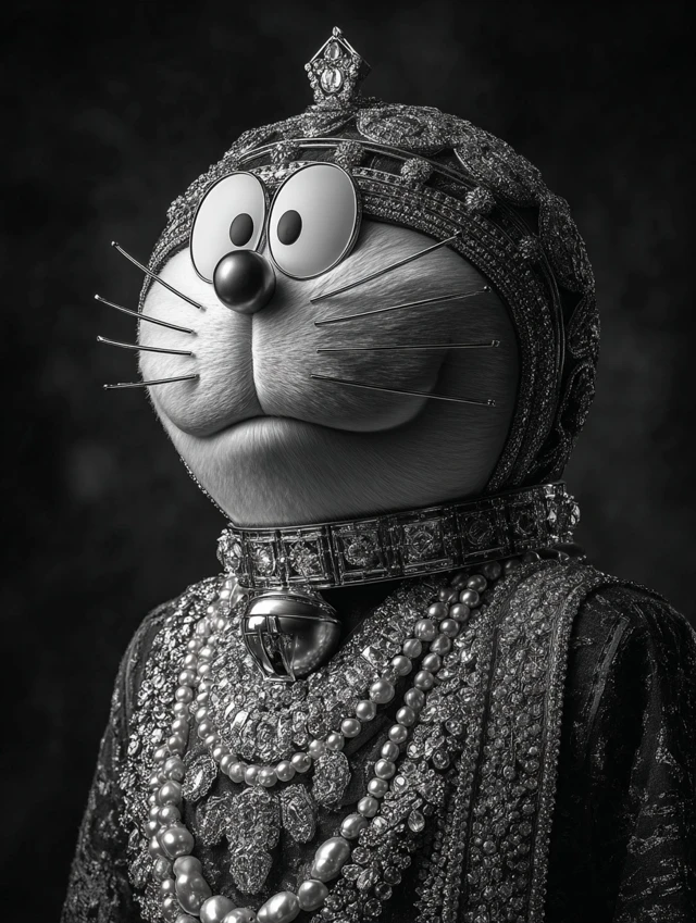 Doraemon Fashion Poster Black and White