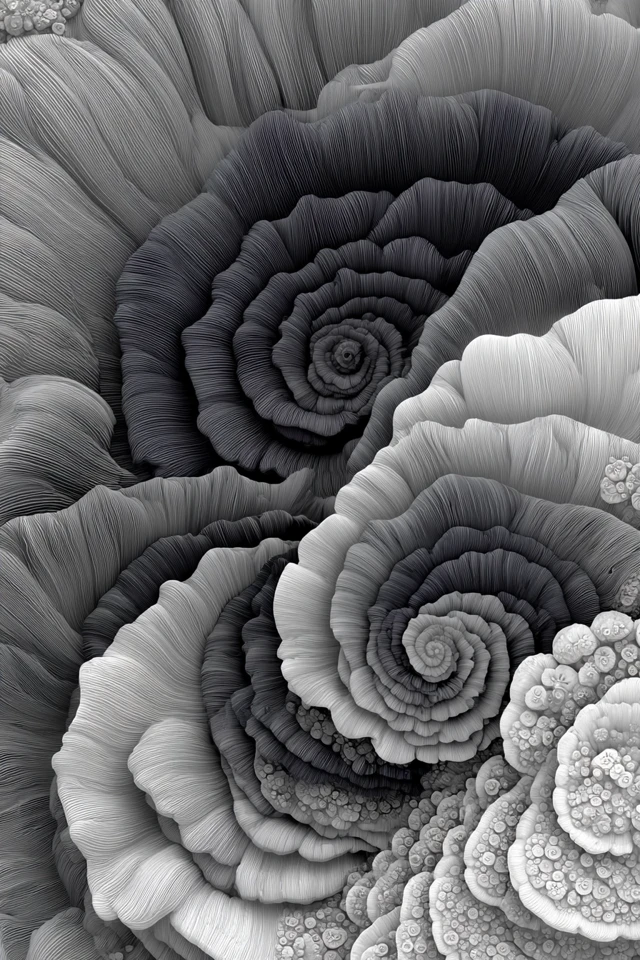 Gray Scale Mandala 3D Art