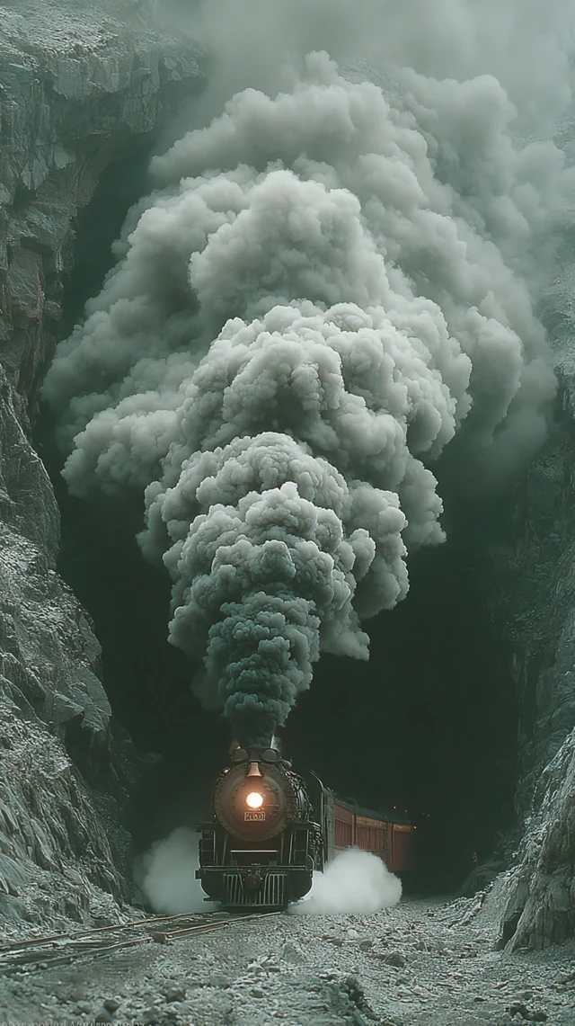 Original Sin Steam Locomotive Entering Cave