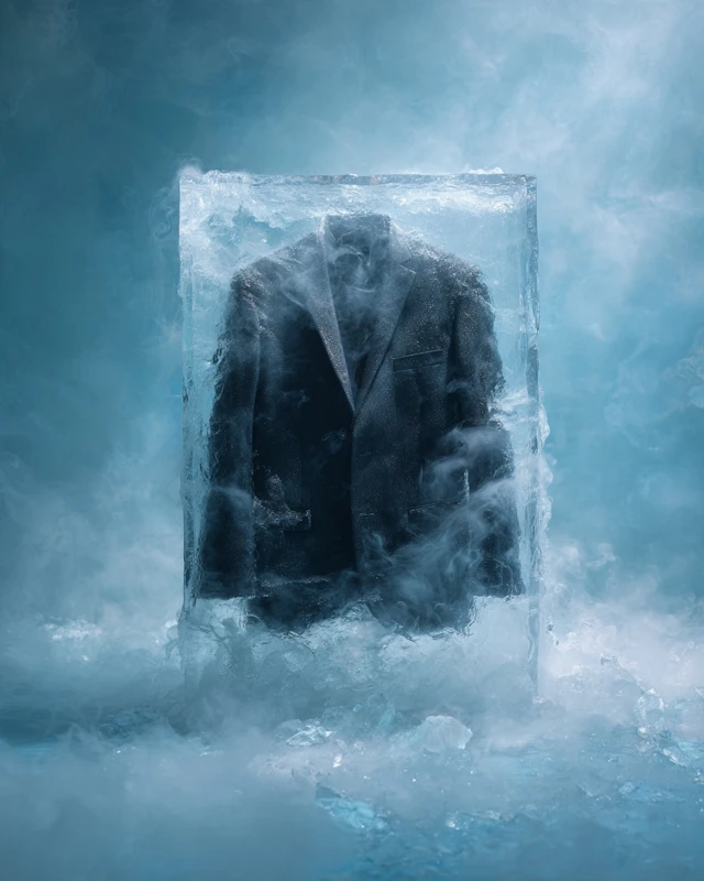 Frozen Blazer Surreal Icy Scene Fabric Texture