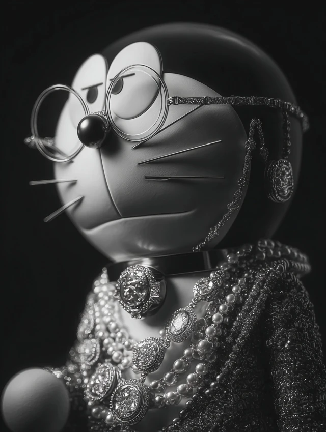 Doraemon Fashion Poster Black and White