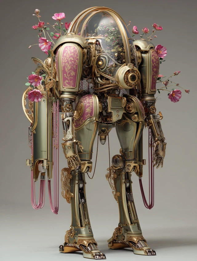 Baroque Lotus Knight Mech Illustration