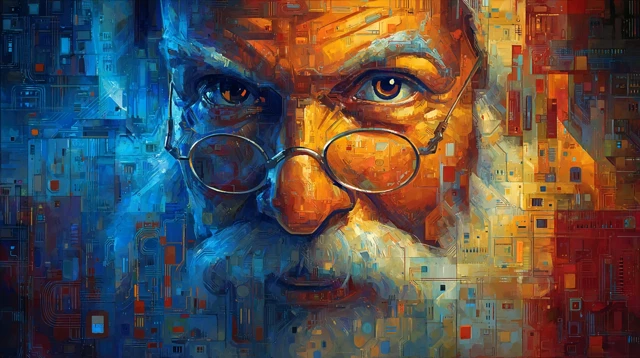 Cybernetic Santa Claus Smiling Futurism Art