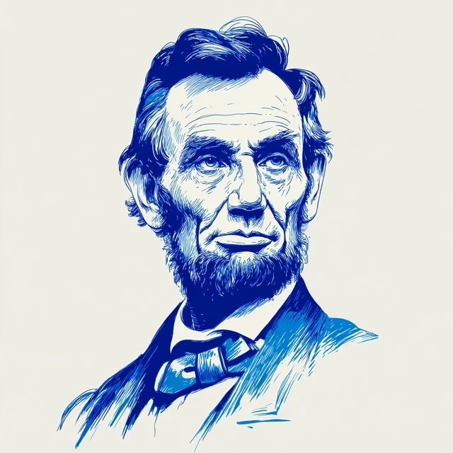Abraham Lincoln Simple Vector Portrait Logo