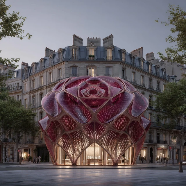 Burgundy High Tech Jewelry Store in Paris