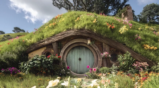 Hobbit House in a Lush Hillside Paradise