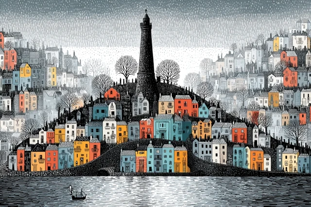 Escher Inspired Art A Surreal Landscape Illustration