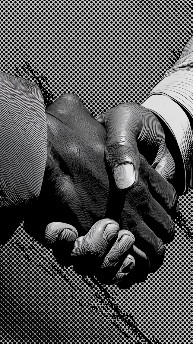 Handshake Pop Art Black and White