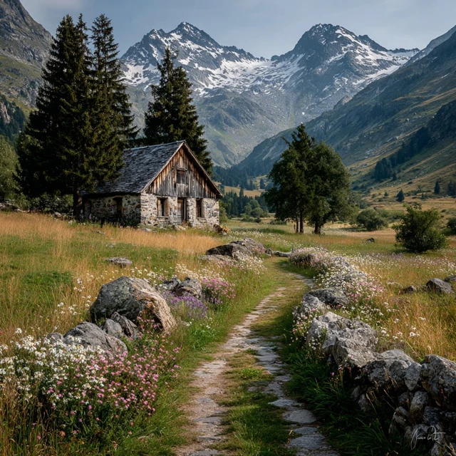 Mountain Cabin Retreat Tranquil Scenery