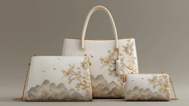 Chinese Style Womens Bag Design Leather Embroidery