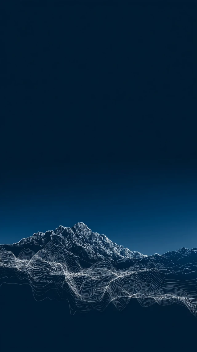 Watagan Mountains Waveform Art Midnight Blue Minimal