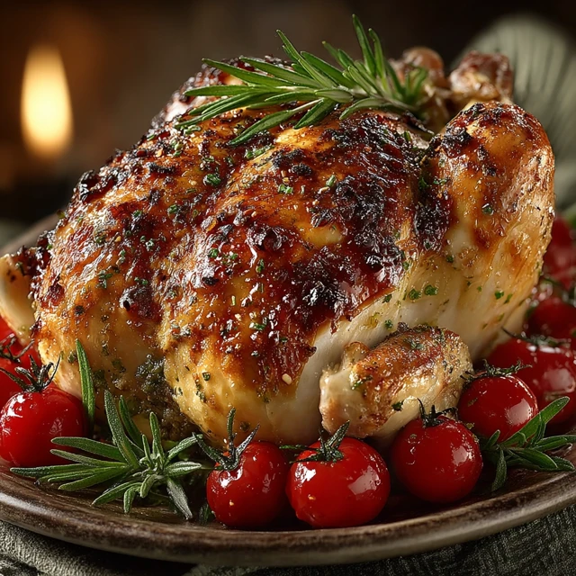 Delicious Roasted Chicken Dinner Photorealistic