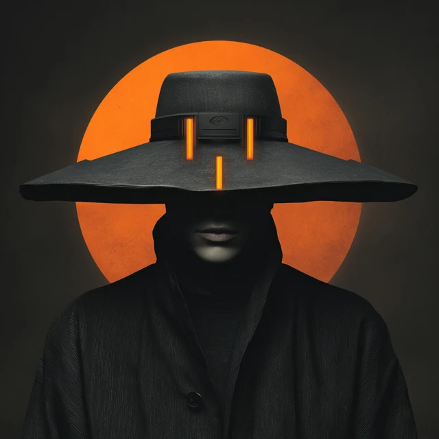 Faceless Man in Black Hat Mysterious Aesthetic