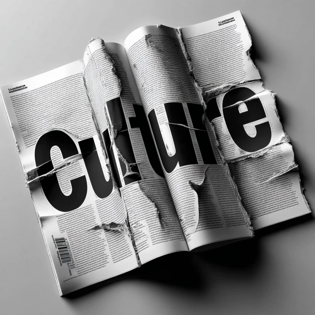 Culture Word Art Magazine Tear Bold Typography Design