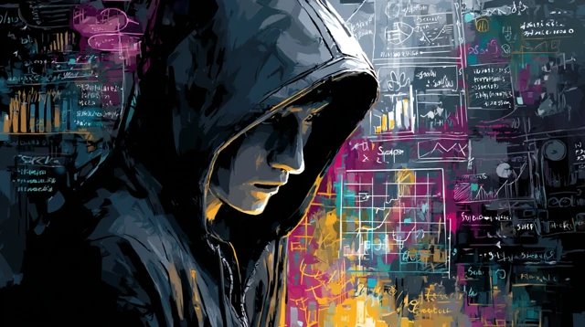 Hooded Man Digital Art Overwhelmed Chaos