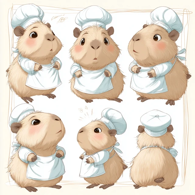 Cute Capybara Chef Mascot Illustration