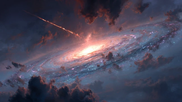 Beautiful Alien Galaxy in the Clouds