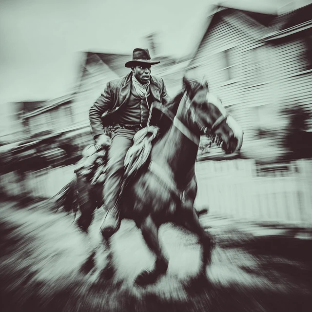 Pony Express Rider in Action Vintage 1800s