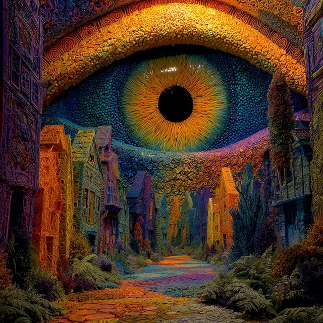 Psychedelic World of Aliens Vivid Colors