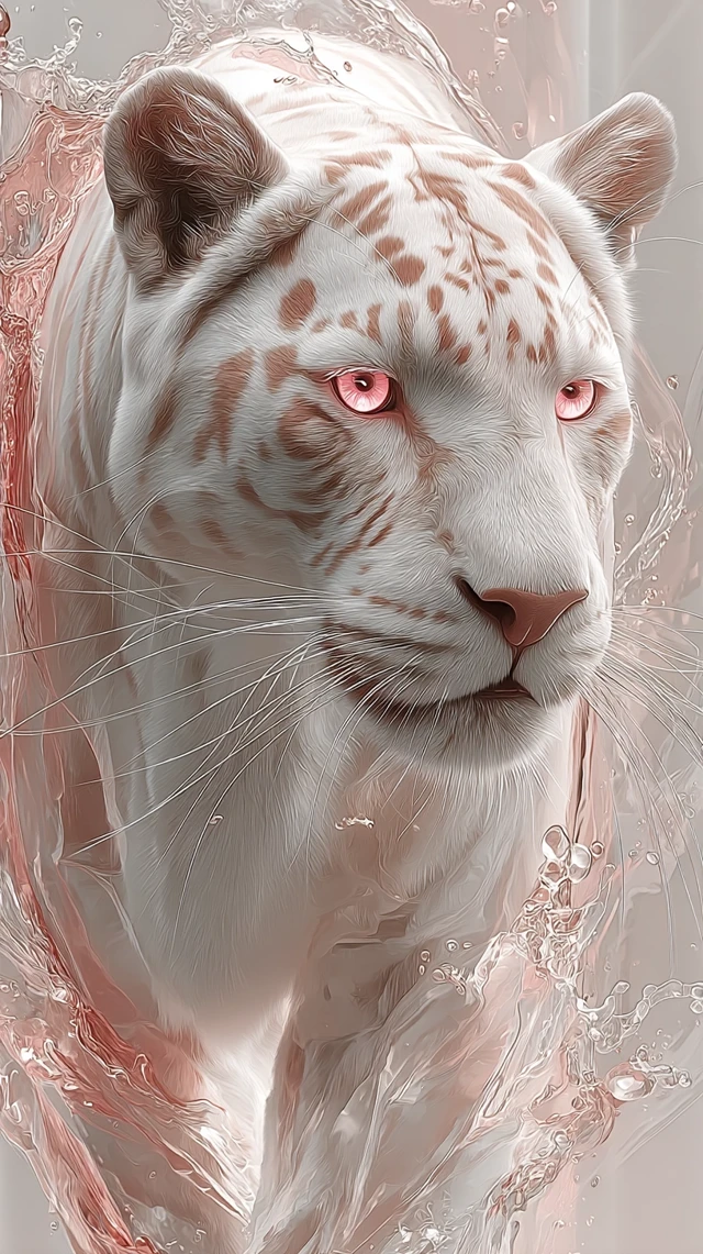 Majestic White Panther Ocean Guardian Illustration