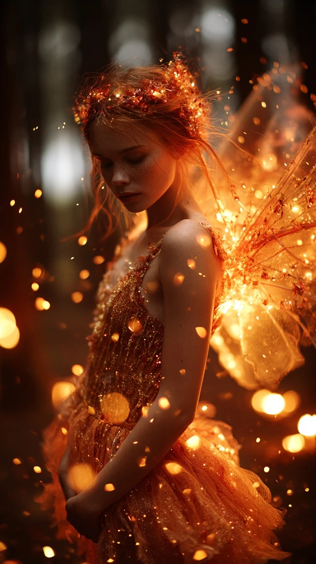 Ember Fairy in Twilight Forest Illustration