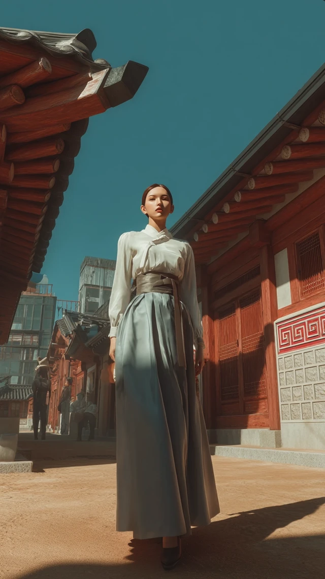 Modern Hanbok Korean Model Futuristic Joseon Street