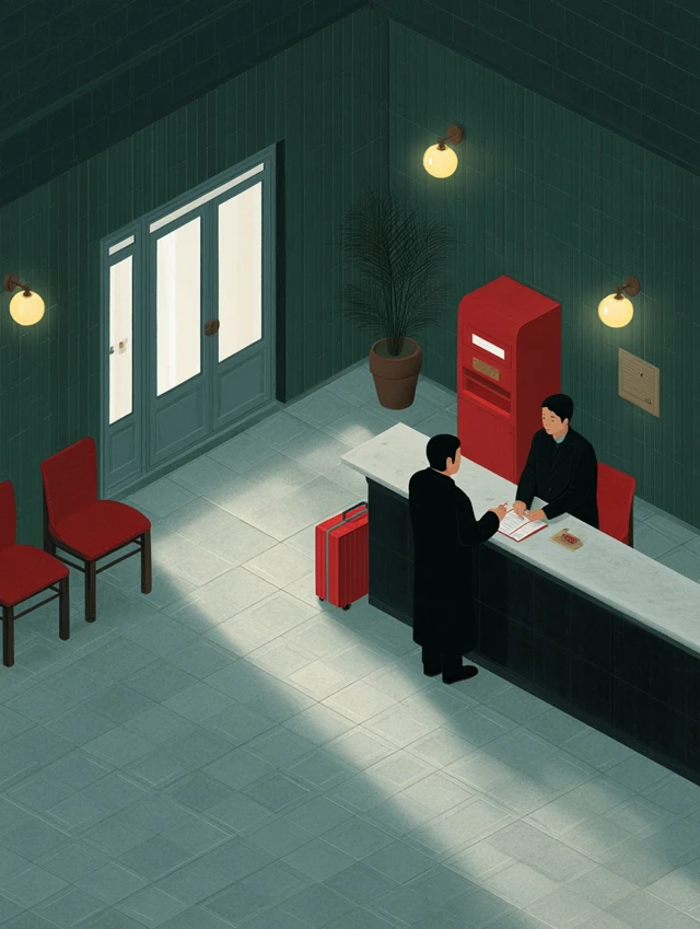 Social Security Center Scene Illustration
