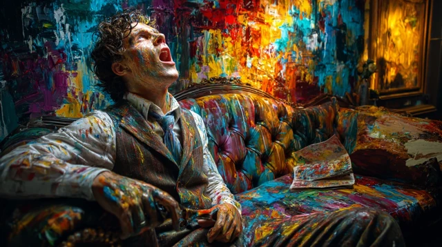 Passionate Man Expressing Himself with Color
