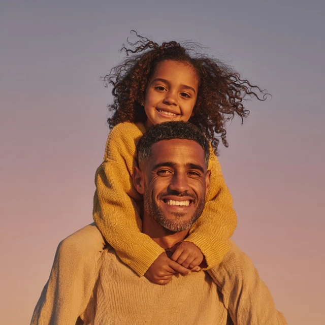 Father and Daughter Portrait Smiling Candid Photography