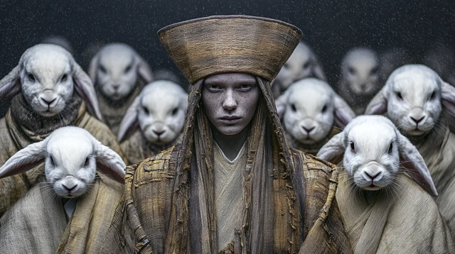 SciFi Horror White Robed Figures
