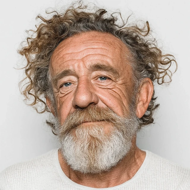 Handsome Old Man Portrait White Background