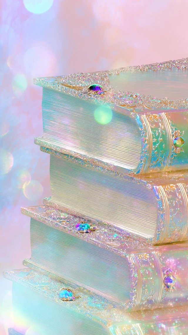 Glittery Aurora Books Elegant Surreal Art