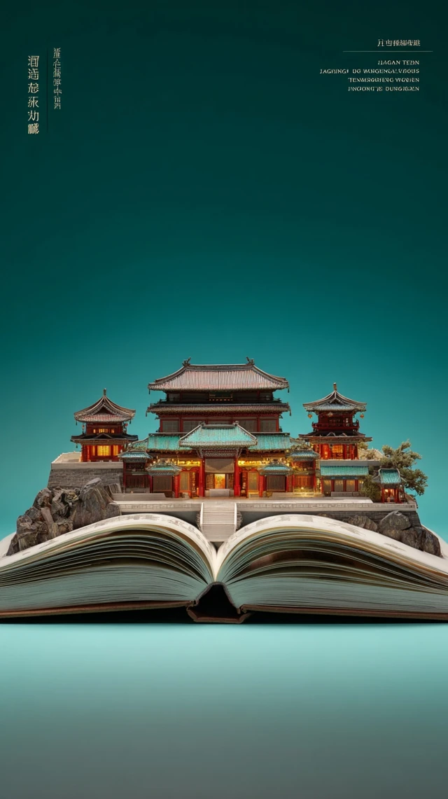 Tengwang Pavilion 3D Fantasy on Ancient Book