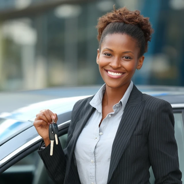 Happy Woman with Car Keys Professional Portrait
