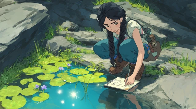 Xiaokui Drawing by the Creek Studio Ghibli Style