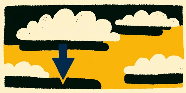 Cloud Illustration Arrow Pointing Down Graphic Design