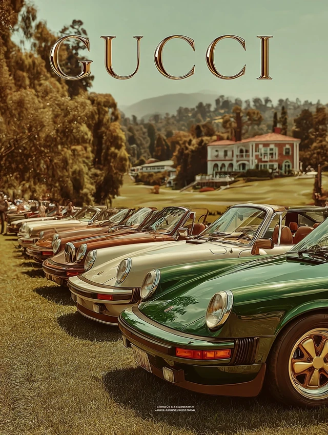Gucci Advertisement 70s Sports Cars Country Club