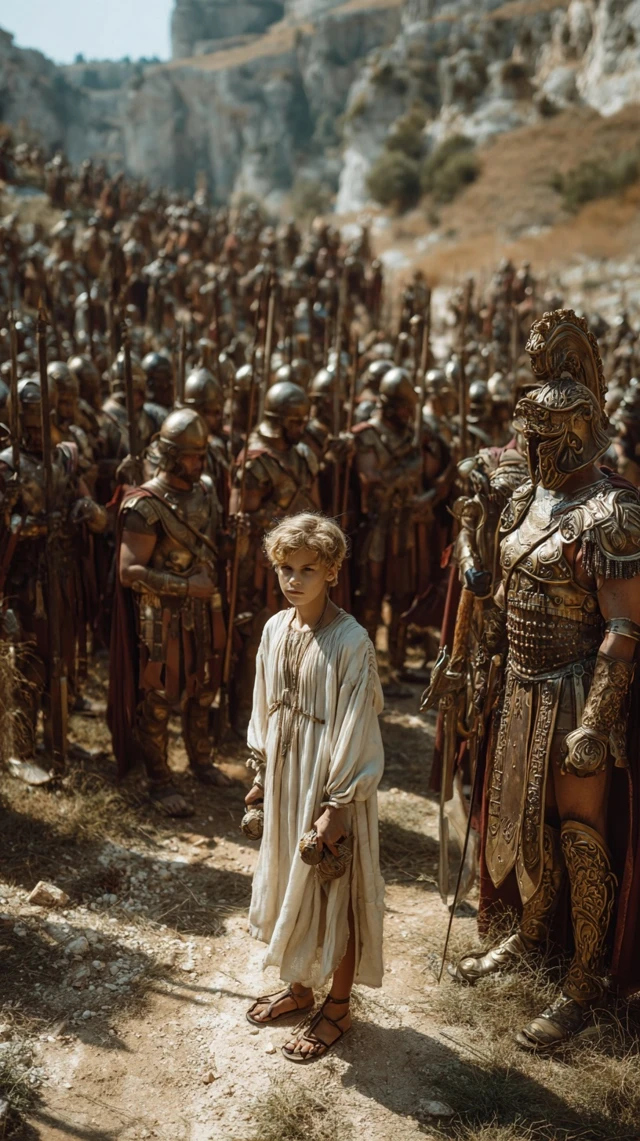 David and Goliath Epic Scene in 8K
