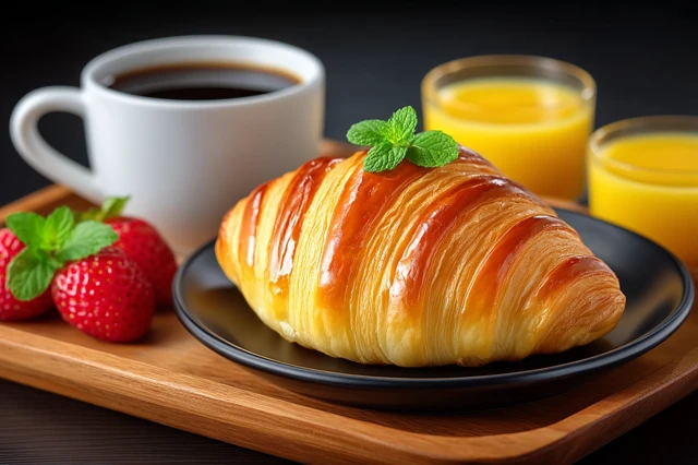 Fresh Croissant Breakfast Coffee Juice