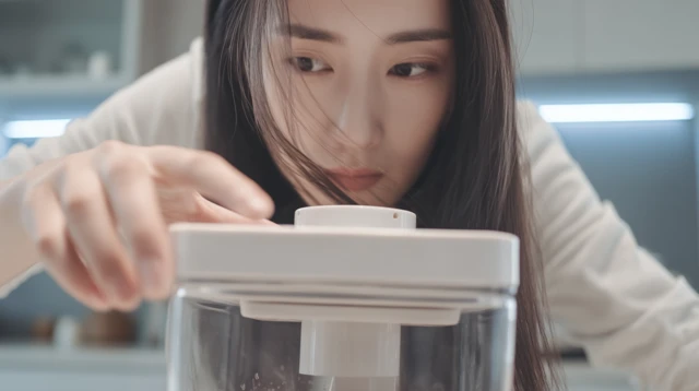 Woman Preserving Food in Modern Kitchen