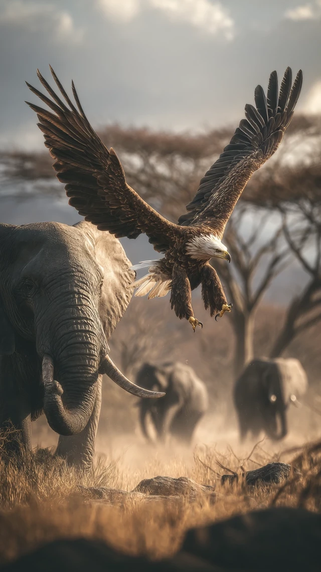 Eagle and Elephant Astonishing Visual Paradox