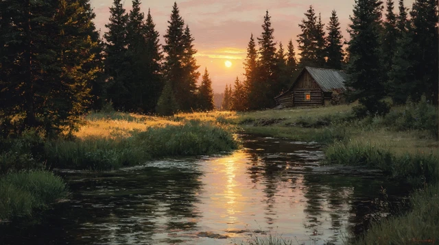 Montana Sunset Painting by Peter Murk Monsted